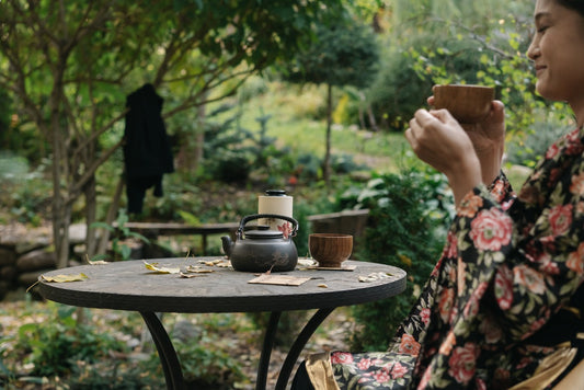 Woman drinking klip dagga tea